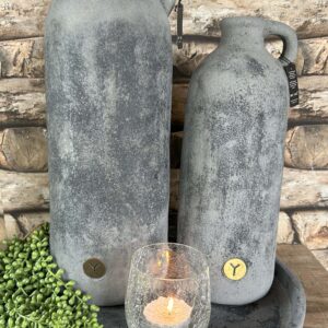Bottle Basic with One Ear Stone Black Ø15xH38