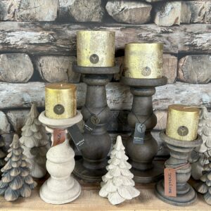 Rustic Candle Gold Ø10xH10