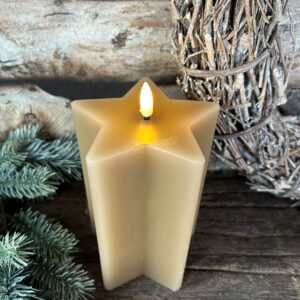 Ster Kaars LED Beige Large