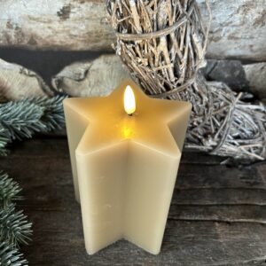 Ster Kaars LED Beige Medium