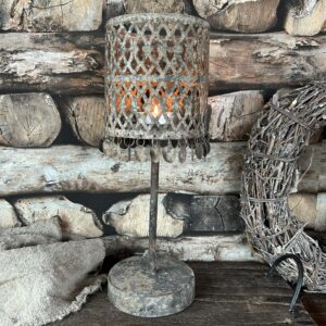 Kandelaar Amira antiek grijs H36cm