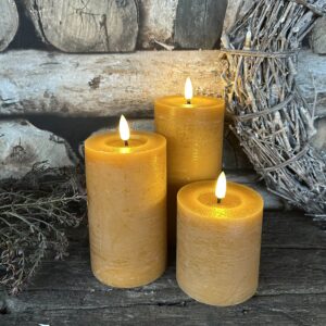 Stompkaars rustiek LED amber Ø7,5x8cm