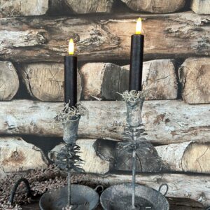 Dinerkaars rustiek LED zwart Ø2.2x15cm