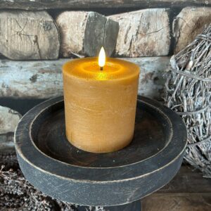 Stompkaars rustiek LED amber Ø10x10cm
