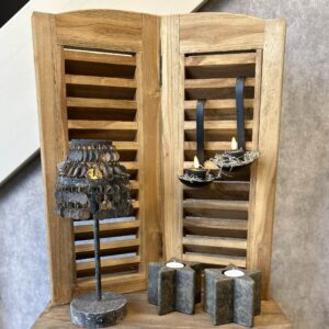 Louvre luik dubbel teak hout