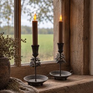 Kandelaar Dennenappel  Ø10,5xH16CM