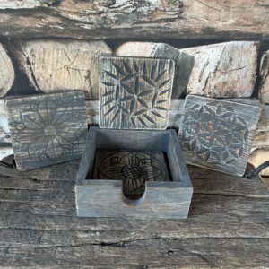 Set 4 houten onderzetters