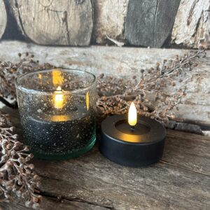 Maxi theelicht zwart LED outdoor