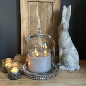 Glazen stolp met plateau