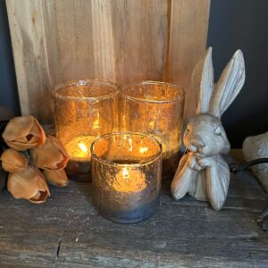 Theelichthouder bruin Ø11xH8