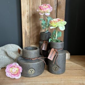 Set of 3 Bottles Leather Rope Majestic Brown