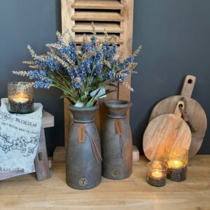 Vase Luxury Leather Rope Majestic Brown Ø14xH31