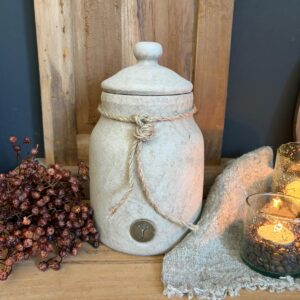 Pot and Top with Rope Majestic Taupe Ø15xH24