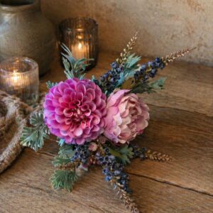 Pioenroos/Dahlia Boeketje