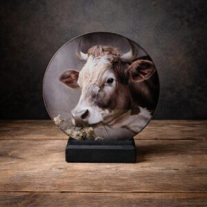 Glasplaat met houder koe