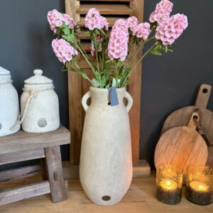 Jug Two Ears With Leather Rope Majestic Taupe Ø19xH40