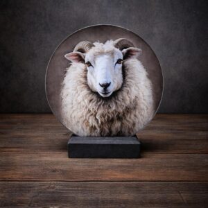 Glasplaat met houder schaap