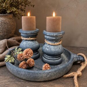 Candleholder Basic with Rope Ancient Clay Ø11xH17