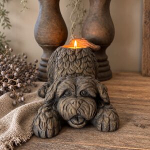 Barking Dog Tealightholder Majestic Brown Ø24xH13